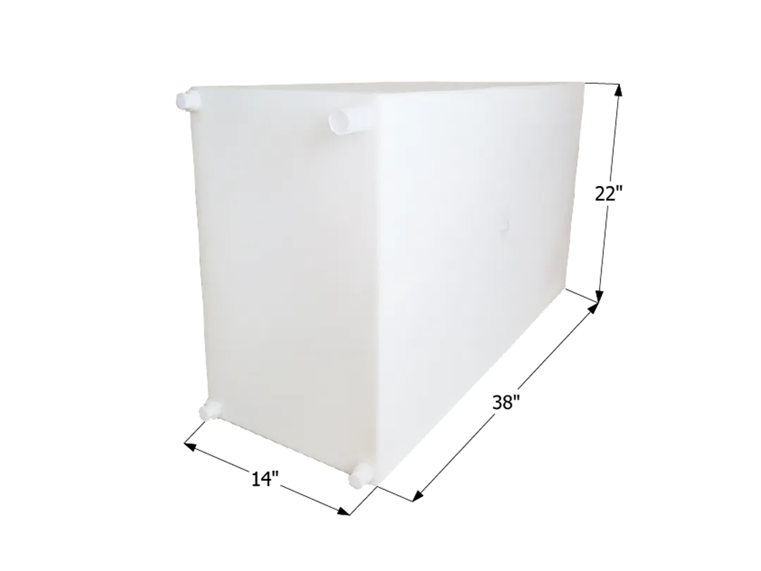 12717 – ICON Fresh Water Tank, 50 Gallon Capacity Roto Molded 38 Inch Width x 14 Inch Length x 22 Inch Depth With Thr...